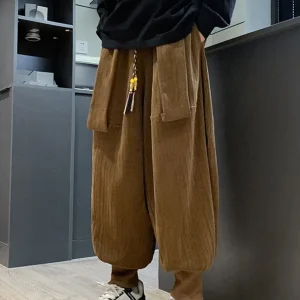 Loose Men's Autumn Winter Corduroy Lantern Pants Chinese National Sle Sports Trousers Trendy Brand Elastic Waist Harlan Pants - AliExpress Pants