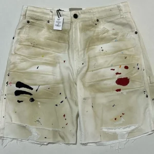 New GalleryDEPT FLEA CARPENTER ORTS Distred Denim Knife Cut Splaed Ink Vintage Sle Youthful Energy Casual orts - AliExpress Pants