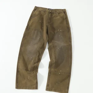 Retro American Street Sle Wax Waed Knee-high Men's And Women's Workwear Pants Straight Leg Casual Trousers Vintage Look - AliExpress Pants
