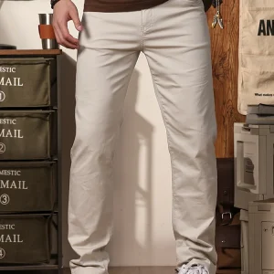 Summer Thin Casual Pants Men's 2026 New Style American Retro Khaki Stretchy Long Workwear Jeans Loose Straight Leg Trousers - AliExpress Pants