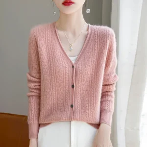 Fashionable Temperament Curling Hollow-out Design Cardigan Autumn and Winter Ladies New Wool Coat Top - AliExpress Sweaters&Jumpers