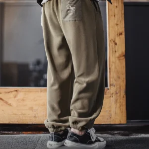 Maden Men's Fce Lined Cargo Pants Autumn Winter Casual Trousers with Elastic Waisand Warm Brown Straight Leg Lengths - AliExpress Pants