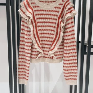 Autumn Winter New Sle Women's round Ne Sweater Striped Tkae off Coat Warmth Flared Decoration Camere Blend Knitwear - AliExpress Sweaters&Jumpers