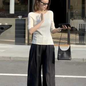 Classic Summer Seamless Integrated Asymmetrical Camellia Knitted Short Sleeve Women's Soft Woolen Sweater Breathable Casual - AliExpress Sweaters&Jumpers