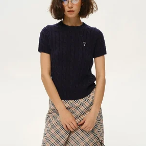 Classic Knitted Cotton ort Sve Sweater with Embroidery Twist Design Early Spring Women's Faion Commute Sle Pure Color - AliExpress Sweaters&Jumpers