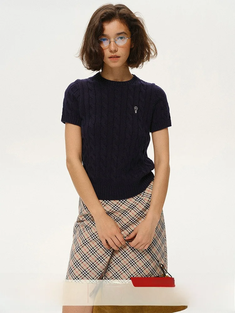 Classic Knitted Cotton ort Sve Sweater with Embroidery Twist Design Early Spring Women's Faion Commute Sle Pure Color - AliExpress Sweaters&Jumpers