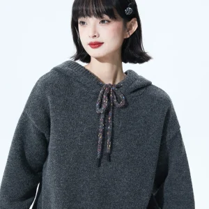 ay Lazy Sle Knitted Hat Sweatirt Women's Winter Dstring Base irt Soft Polyester Nylon Fiber Long Sve Casual Wear - AliExpress Sweaters&Jumpers