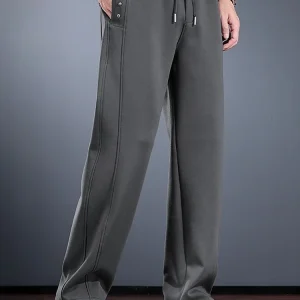 Men's Casual Loose Straight Leg Pants Elastic Spring Trendy Sport Long Trousers Comfortable Fit Straight Cut Jeans - AliExpress Pants