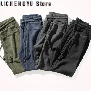 Autumn and Winter New Men's Fashion Simple Sweatpants Thick Heavy Weight Elastic Waist Drawstring Sports Casual Pants - AliExpress Pants