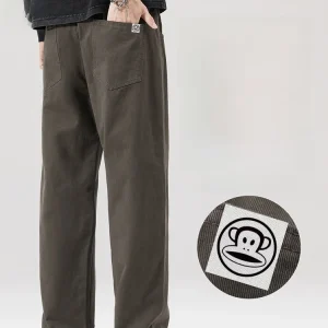 PaulFrank Pure Cotton Work Trousers Loose Casual Men's Spring New Sle Faion Brand Breathable Straight Leg Trousers - AliExpress Pants