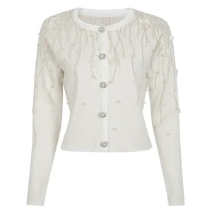 2620 High-Quality Spring Autumn Women's Knitted Cardigan, 3d Floral Heavy Nail Drill Design, Elegant Fashion Jacket - AliExpress Sweaters&Jumpers