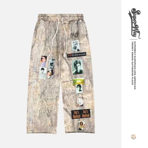 Men's Streetwear Camouflage Sweatpants Loose Fit Low Waist Long Trousers Casual Hip Hop Sle Pure Cotton Bla Pants - AliExpress Pants