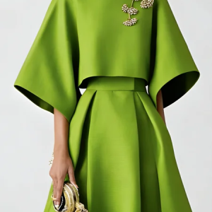 Urban Plain Crew Neck Blouse, Blouses and Shirts, color:Green|size:XXL, Stylewe