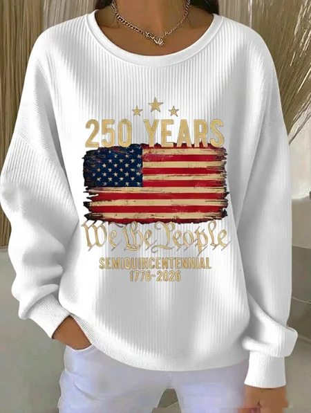 Women Text Letters Crew Neck Printing Casual Spring/Fall Long Sleeve Sweatshirt, JustFashionNow Sweatshirts & Hoodies, color:White|size:5XL