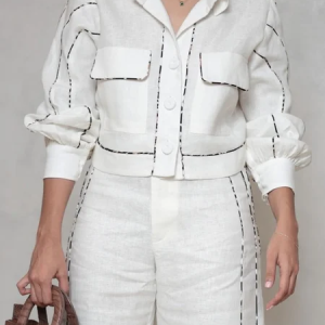 Cotton And Linen Casual Plain Binding Shirt, Blouses and Shirts, color:White|size:XXL, Stylewe