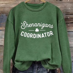 Women Text Letters Crew Neck Printing Casual Spring/Fall Long Sleeve Sweatshirt, JustFashionNow Sweatshirts & Hoodies, color:Green|size:XXL