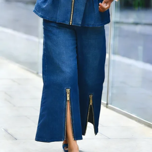 Urban Zipper Plain Denim Jeans, Jeans, color:Denim Blue|size:XXL, Stylewe