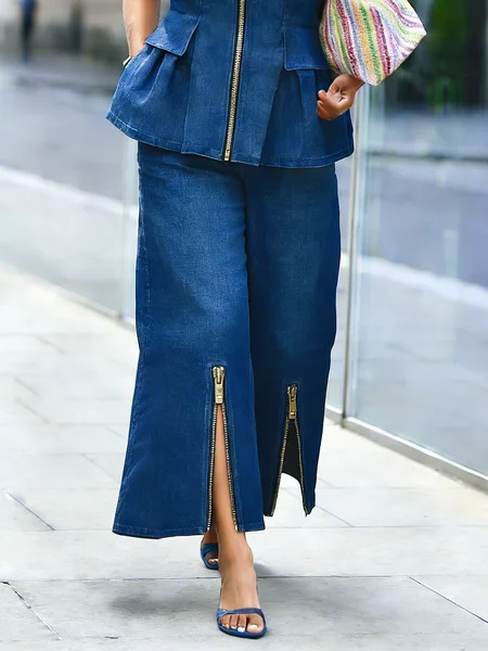 Urban Zipper Plain Denim Jeans, Jeans, color:Denim Blue|size:XXL, Stylewe