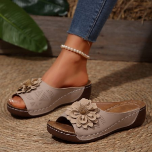 Elegant Plain Pvc Summer Slide Sandals, JustFashionNow Sandals & Slippers, color:Off White|size:44
