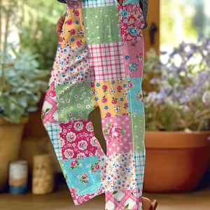 Women Floral Ankle Pants Pants Casual Spring/Fall Trousers, JustFashionNow Pants, color:As Picture|size:4XL