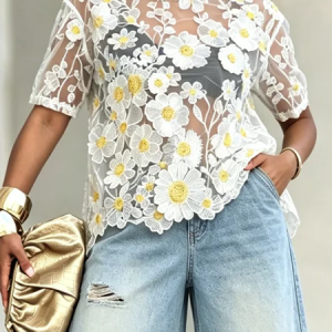 Urban Plain Crew Neck Blouse, Blouses and Shirts, color:As Picture|size:XXL, Stylewe