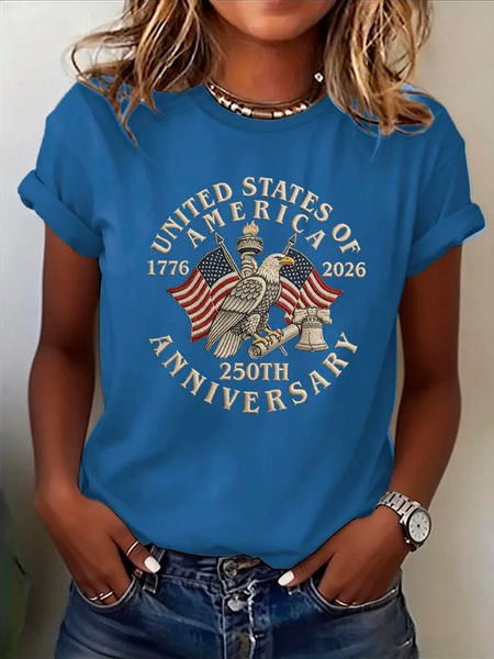 Women Text Letters Short Sleeve Tee T-shirt Crew Neck Printing Casual Graphic Tee Summer Top, JustFashionNow T-Shirts, color:Blue|size:XXL