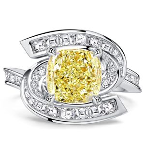 unique engagement rings - Italo Infinity Yellow Topaz 3 Carat Cushion Cut Unique Engagement Ring, Italo jewelry - Online Catalog
