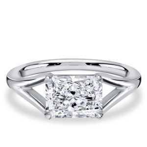 classic engagement rings - Italo Split Shank Radiant Cut White Sapphire Engagement Ring For Women, Italo jewelry - Online Catalog