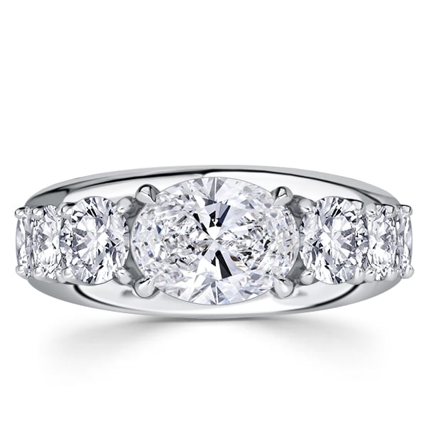 oval cut engagement rings - Italo Five Stone White Sapphire Oval Cut Engagement Ring For Women, Italo jewelry - Online Catalog