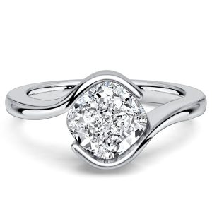 classic engagement rings - Italo East-west Half Bezel 2 Carat Cushion Cut Engagement Ring For Women, Italo jewelry - Online Catalog
