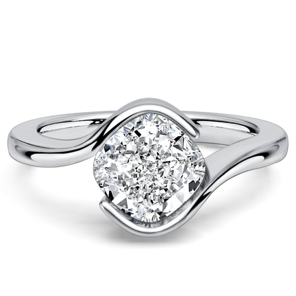 classic engagement rings - Italo East-west Half Bezel 2 Carat Cushion Cut Engagement Ring For Women, Italo jewelry - Online Catalog