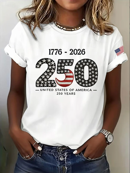 Women Text Letters Short Sleeve Tee T-shirt Crew Neck Printing Casual Graphic Tee Summer Top, JustFashionNow T-Shirts, color:White|size:XXL - Image 4