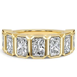 classic band - Italo Bezel Set Radiant Cut Half Eternity Wedding Band For Women, Italo jewelry - Online Catalog