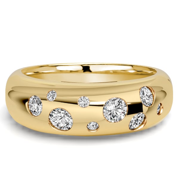 multi row band - Italo Flush Set Waterfall Round Cut Half Eternity Band For Women, Italo jewelry - Online Catalog