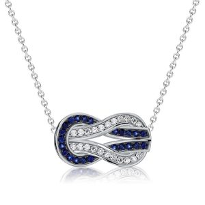 necklaces - Italo Infinity Two Tone Blue & White Sapphire Pendant Necklace For Women, Italo jewelry - Online Catalog