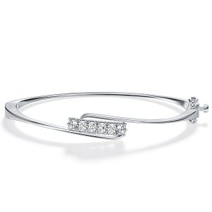 bracelets - Italo White Sapphire Cushion Cut Bangle Bracelet For Women, Italo jewelry - Online Catalog
