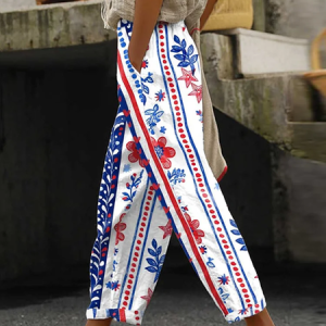 Women Floral Long Pants Casual Spring/Fall Trousers, JustFashionNow Pants, color:As Picture|size:XXL