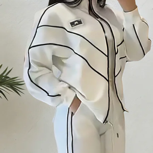 Plus Size Casual Buttoned Color Block Jacket, Plus Tops, color:White|size:4X, Stylewe