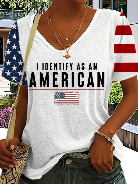 Women Text Letters Short Sleeve Tee T-shirt V Neck Printing Casual Graphic Tee Summer Top, JustFashionNow T-Shirts, color:White|size:XXL