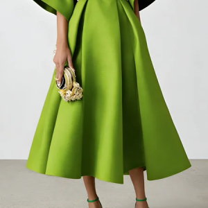 Urban Plain Midi Skirt, Skirts, color:Green|size:XXL, Stylewe