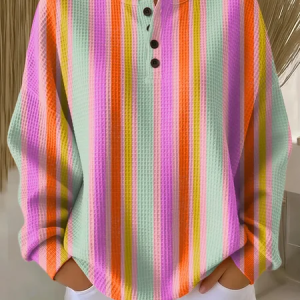 Women Striped Crew Neck Printing Casual Spring/Fall Long Sleeve Sweatshirt, JustFashionNow Sweatshirts & Hoodies, color:As Picture|size:5XL