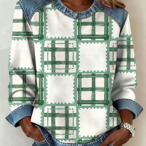 Women Abstract Crew Neck Printing Vintage Spring/Fall Long Sleeve Sweatshirt, JustFashionNow Sweatshirts & Hoodies, color:White|size:4XL