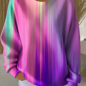 Women Abstract Crew Neck Printing Casual Spring/Fall Long Sleeve Sweatshirt, JustFashionNow Sweatshirts & Hoodies, color:Purple|size:5XL