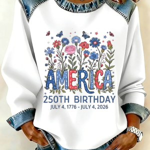 Women Floral Crew Neck Printing Vintage Spring/Fall Long Sleeve Sweatshirt, JustFashionNow Sweatshirts & Hoodies, color:White|size:4XL