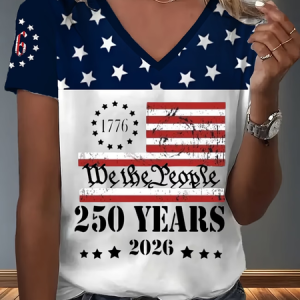 Women Text Letters Short Sleeve Tee T-shirt V Neck Printing Vintage Summer Top, JustFashionNow T-Shirts, color:White|size:4XL