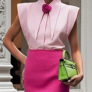 Cotton Urban Plain 3D Floral Shirt Collar Shirt, Blouses and Shirts, color:Pink|size:XXL, Stylewe