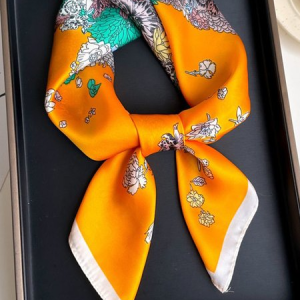 Urban Floral Silk Scarf, Scarves, color:Yellow|size:One-size, Stylewe