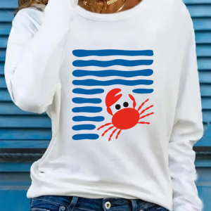 Women Striped Long Sleeve Tee T-shirt Crew Neck Printing Casual Graphic Tee Spring/Fall Top, JustFashionNow T-Shirts, color:White|size:XXL
