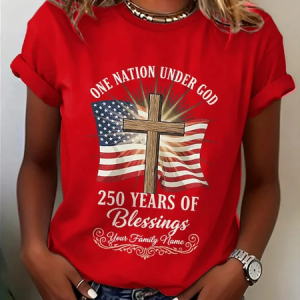 Women Text Letters Short Sleeve Tee T-shirt Crew Neck Printing Casual Graphic Tee Summer Top, JustFashionNow T-Shirts, color:Red|size:XXL