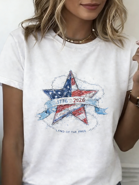 Women Text Letters Short Sleeve Tee T-shirt Crew Neck Printing Casual Graphic Tee Summer Top, JustFashionNow T-Shirts, color:White|size:XXL - Image 2